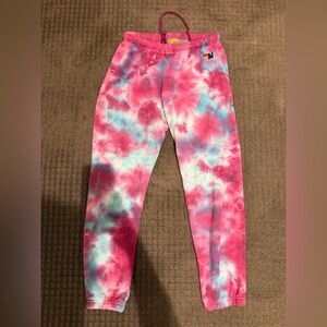 Aviator Nation  Pink and Blue Tie-Dye Joggers